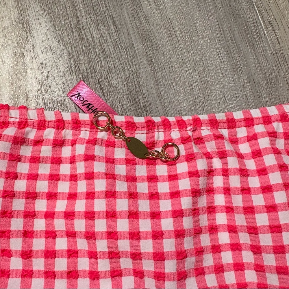 Betsey Johnson Pink Gingham Plaid Bikini XL NWT - Picture 4 of 8